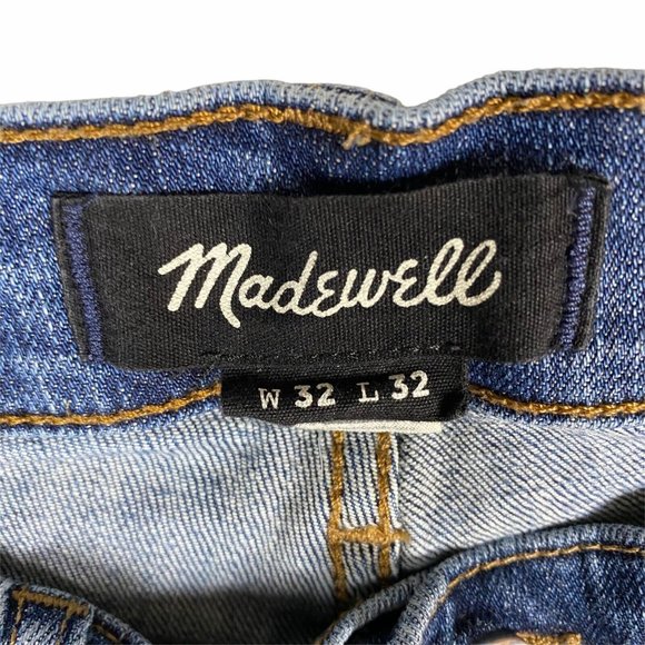 Madewell Jeans 32x32 (fit 32x29) Skinny Raw Hem‎ Shortened Stretch Denim Faded - Picture 2 of 8